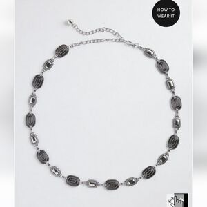 🆕️ 1X/2X ANTIQUED SILVER-TONE OVAL CHAIN BELT